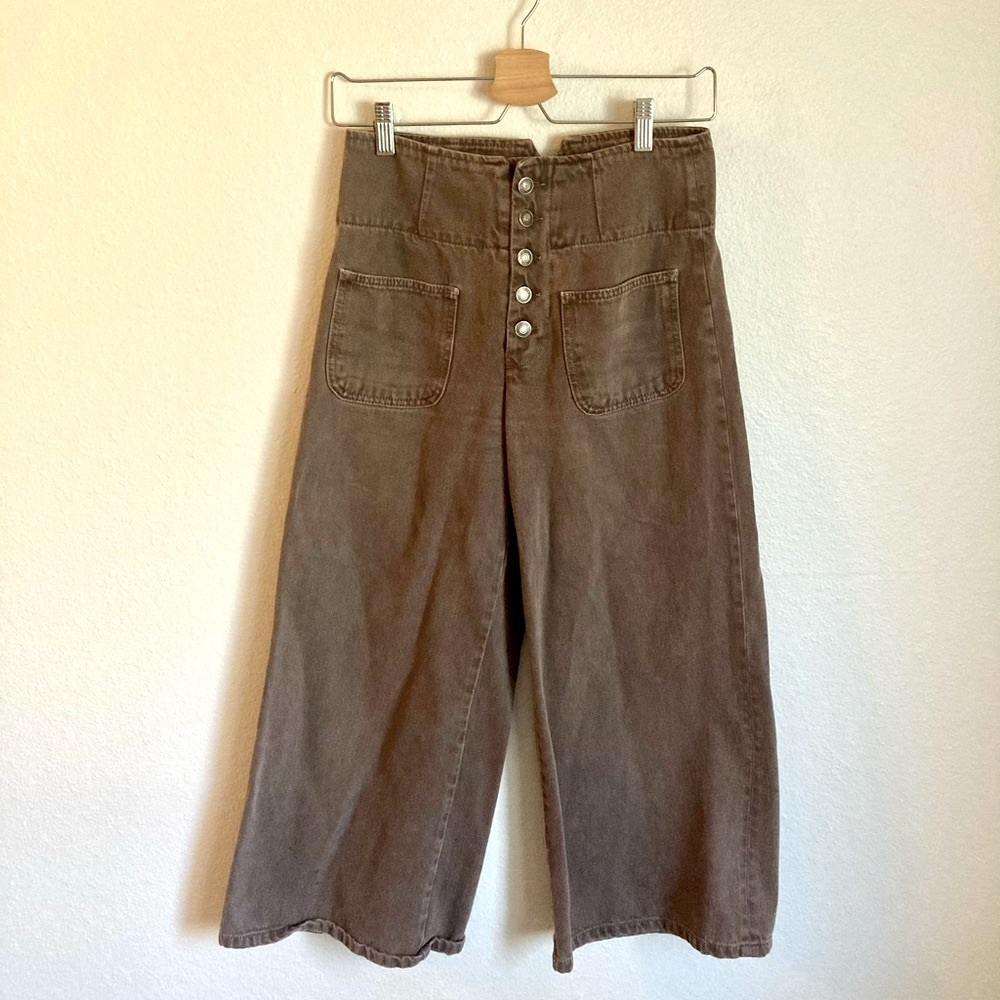 FREE PEOPLE - cropped wide leg jeans